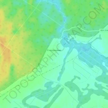 Староуразаево topographic map, elevation, terrain