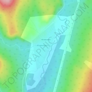 Исмакаево topographic map, elevation, terrain