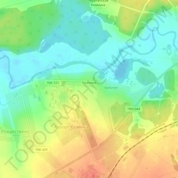 Краинка topographic map, elevation, terrain