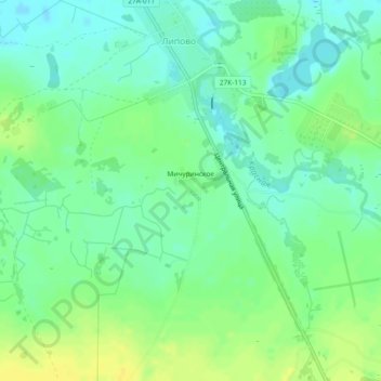 Мичуринское topographic map, elevation, terrain