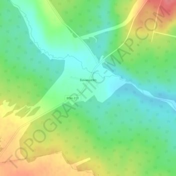 Ванышево topographic map, elevation, terrain