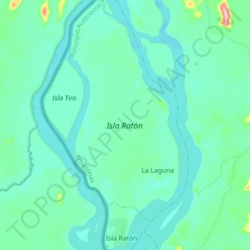Isla Ratón topographic map, elevation, terrain