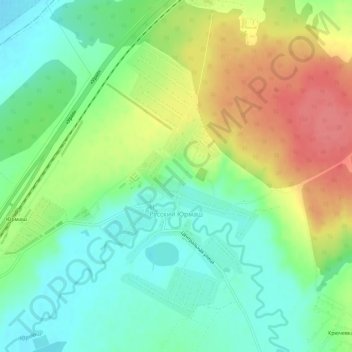 Русский Юрмаш topographic map, elevation, terrain