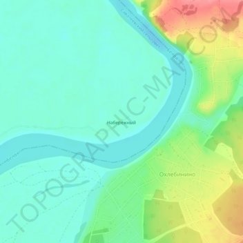 Набережный topographic map, elevation, terrain