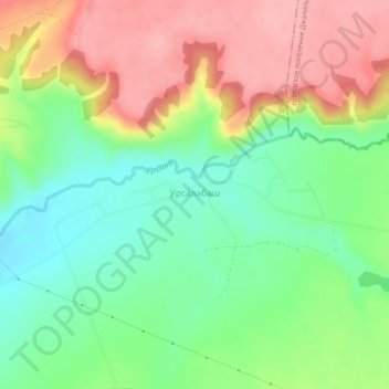 Урсалабаш topographic map, elevation, terrain