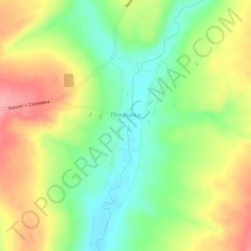 Покровка topographic map, elevation, terrain