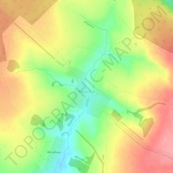 Янга-Аул topographic map, elevation, terrain