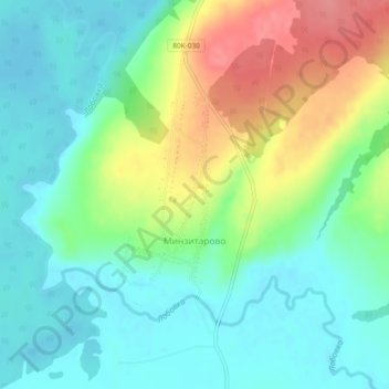 Минзитарово topographic map, elevation, terrain