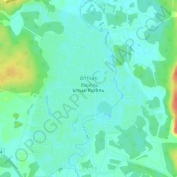 Ытык-Кюёль topographic map, elevation, terrain