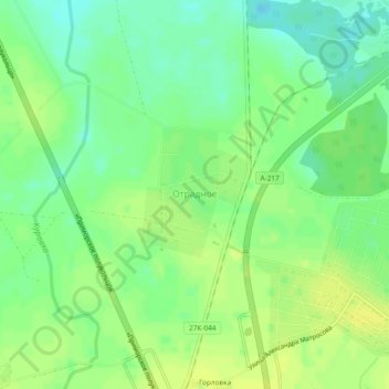 Отрадное topographic map, elevation, terrain