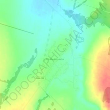 Калтыманово topographic map, elevation, terrain