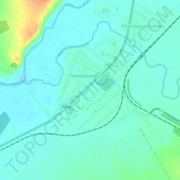 Новомурапталово topographic map, elevation, terrain