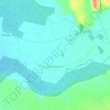 Ижбердино topographic map, elevation, terrain