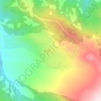 Гуни topographic map, elevation, terrain