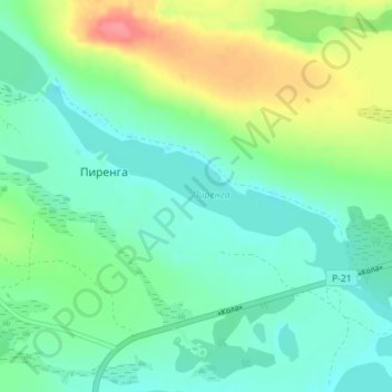Пиренга topographic map, elevation, terrain