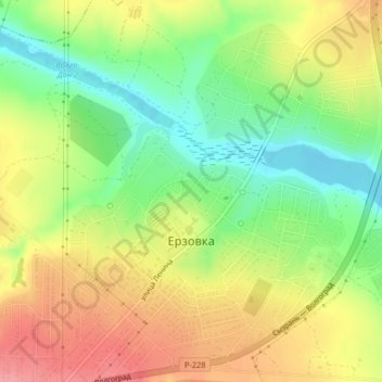 Ерзовка topographic map, elevation, terrain