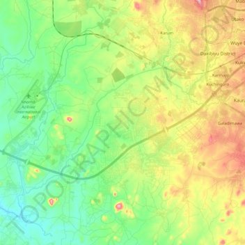 Jabi topographic map, elevation, terrain