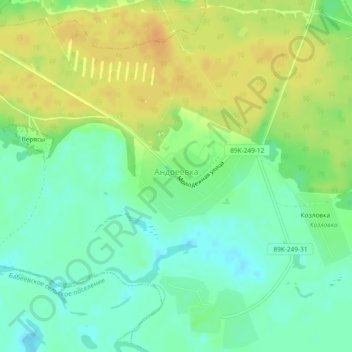 Андреевка topographic map, elevation, terrain