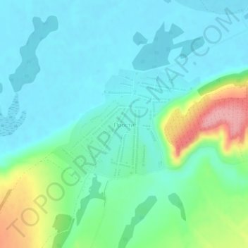 Прости topographic map, elevation, terrain