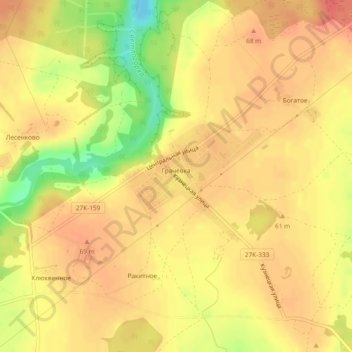 Грачёвка topographic map, elevation, terrain