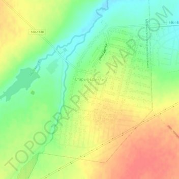 Старые Ерыклы topographic map, elevation, terrain