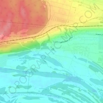 Власть Труда topographic map, elevation, terrain