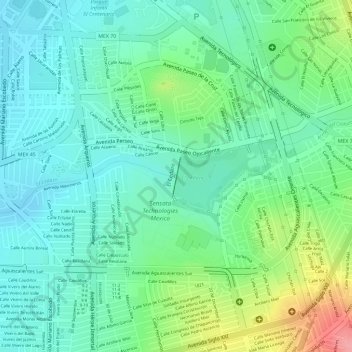 El Cedazo topographic map, elevation, terrain