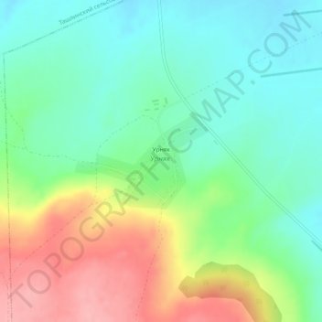 Урняк topographic map, elevation, terrain
