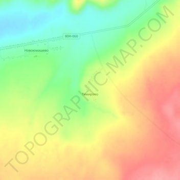 Тимирово topographic map, elevation, terrain