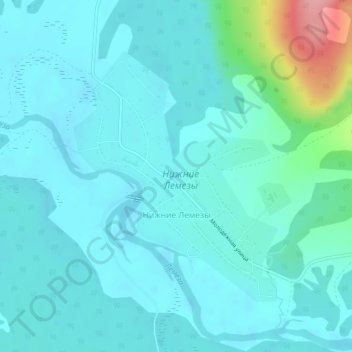 Нижние Лемезы topographic map, elevation, terrain