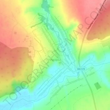 Мусорка topographic map, elevation, terrain