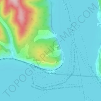 Байкал topographic map, elevation, terrain