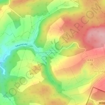 Talbach topographic map, elevation, terrain