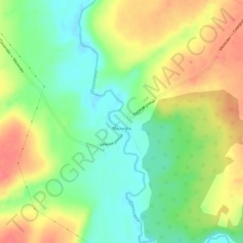 Мелково topographic map, elevation, terrain