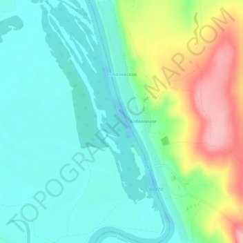 Соболевское topographic map, elevation, terrain