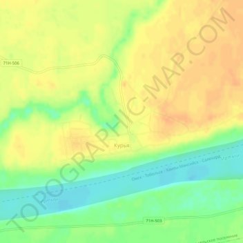 Курья topographic map, elevation, terrain