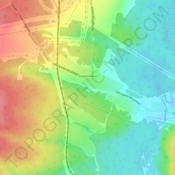 Байроновка topographic map, elevation, terrain