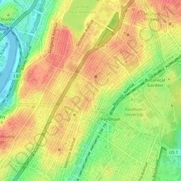 Poe Park topographic map, elevation, terrain