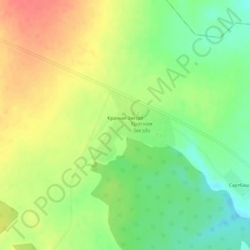 Красная Звезда topographic map, elevation, terrain