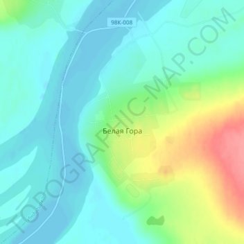 Белая Гора topographic map, elevation, terrain