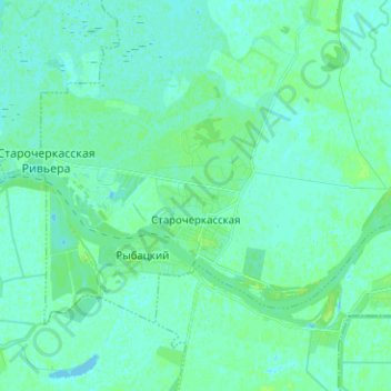 Старочеркасская topographic map, elevation, terrain