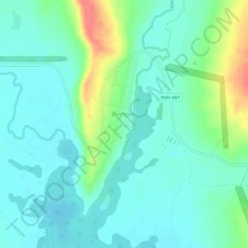 Якупово topographic map, elevation, terrain
