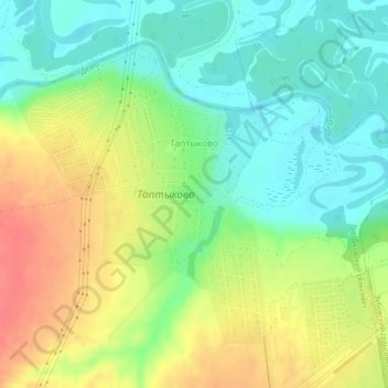 Таптыково topographic map, elevation, terrain