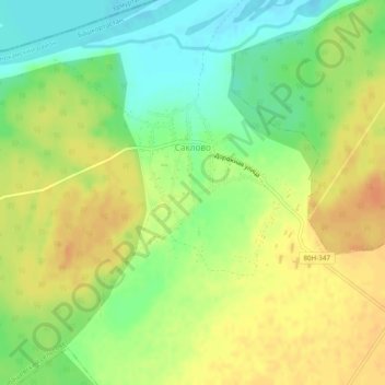 Саклово topographic map, elevation, terrain