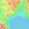 Languedoc-Roussillon topographic map, elevation, relief
