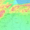 Central topographic map, relief map, elevations map
