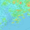 Shenzhen City topographic map, elevation, relief