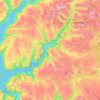 Årdal topographic map, elevation, relief