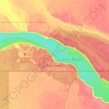 Fort Smith topographic map, elevation, relief