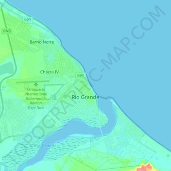 Rio Grande Topographic Map Elevation Relief